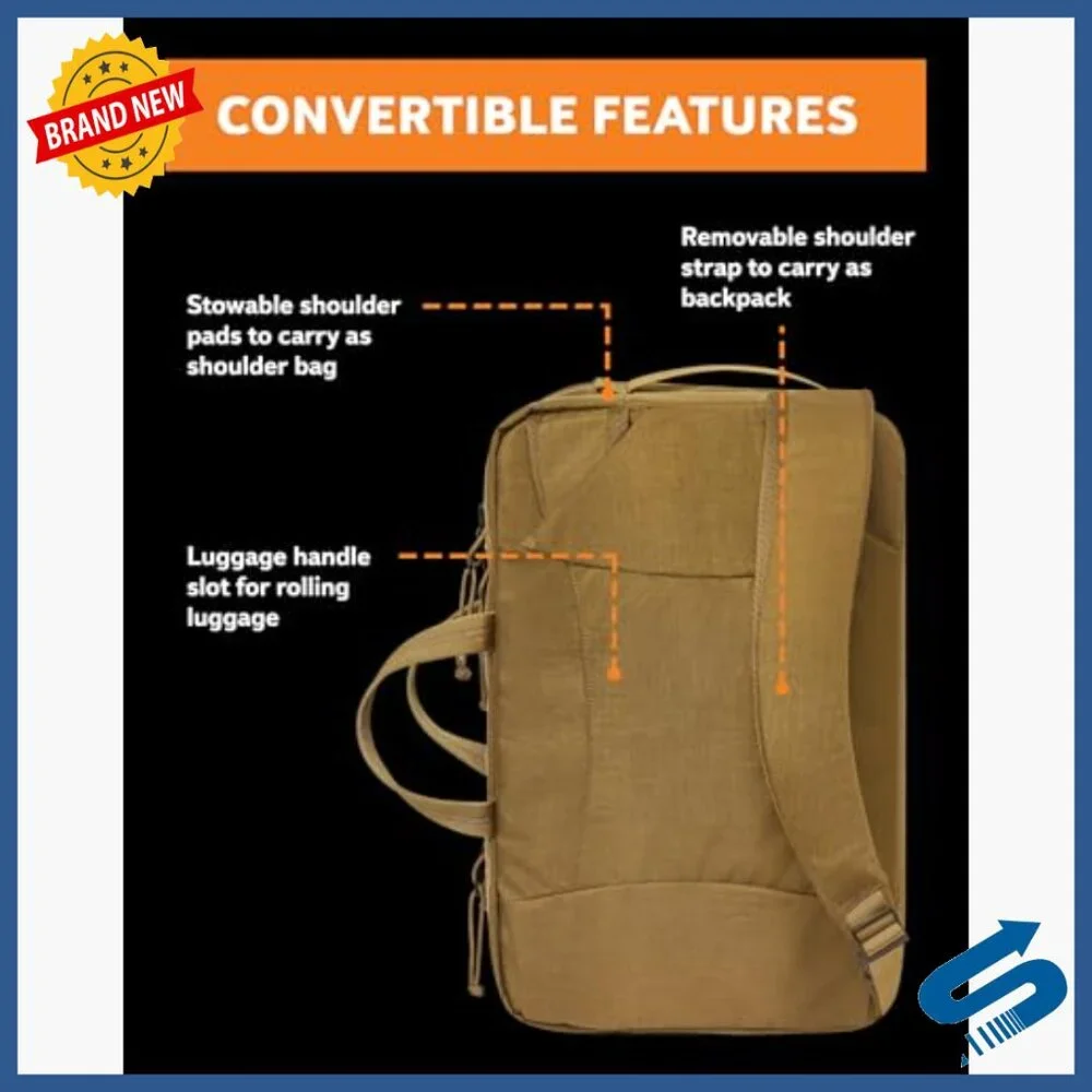 Convertible 27L Briefcase Tote Backpack Weatherproof Nylon Expandable